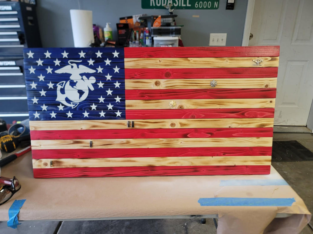 Fully Colored Navy Rustic Flag